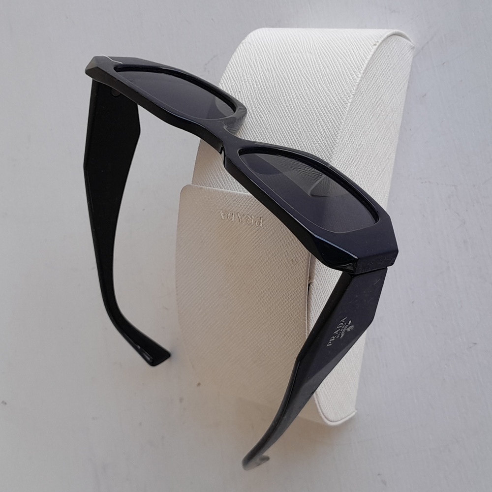 Prada Runway Rectangular Sunglasses in Black - Picture 11 of 13